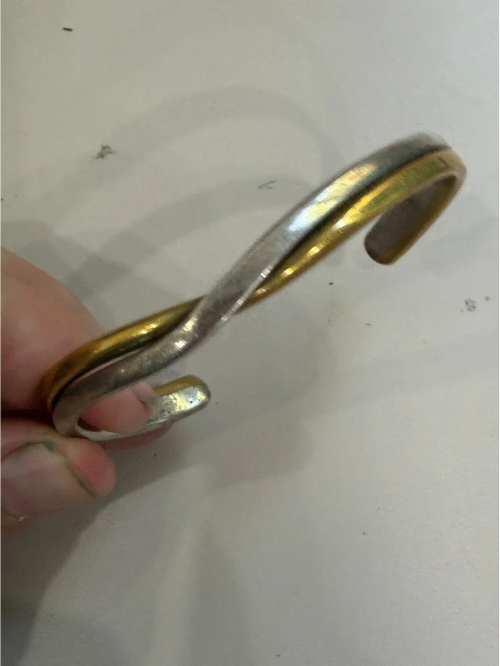 Vintage Sausalito Craftworks Signed Copper Brass Cuff Bracelet